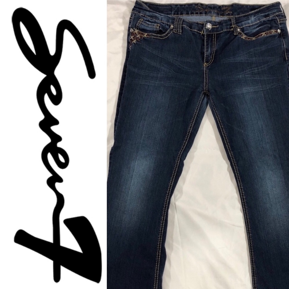 Seven 7 Dark Blue Flare Jeans Size 33
